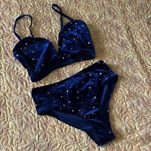 Starry Night Velvet Celestial Bikini Set